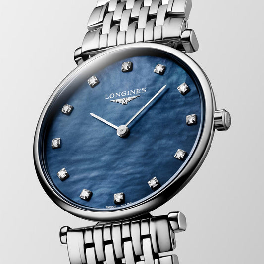 Longines orologio La Grande Classique 29mm madreperla diamanti quarzo acciaio L4.512.4.81.6