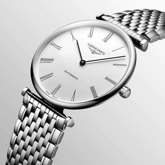 Longines orologio Le Grande Classique 38mm bianco automatico acciaio L4.918.4.11.6