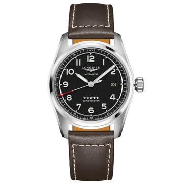 Longines orologio Longines Spirit 40mm nero automatico acciaio L3.810.4.53.0