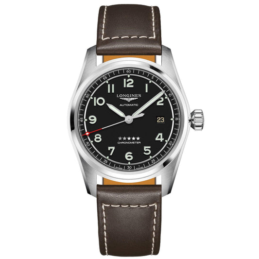 Longines orologio Longines Spirit 40mm nero automatico acciaio L3.810.4.53.0