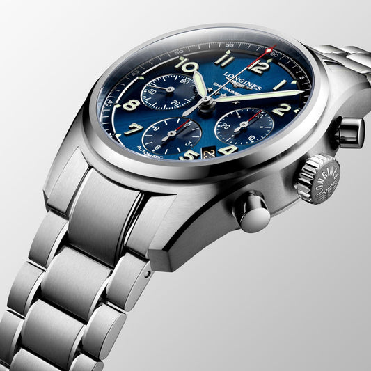 Longines orologio Longines Spirit 42mm blu automatico acciaio L3.820.4.93.6