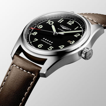 Longines orologio Longines Spirit 42mm nero automatico acciaio L3.811.4.53.0