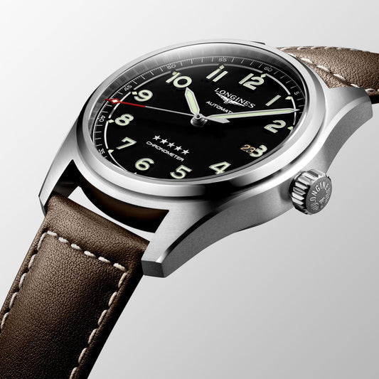 Longines orologio Longines Spirit 42mm nero automatico acciaio L3.811.4.53.0