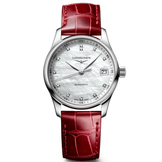 Longines orologio Master Collection 34mm madreperla diamanti automatico acciaio L2.357.4.87.2