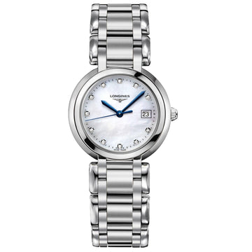 Longines orologio PimaLuna 30mm madreperla bianca acciaio donna quarzo L8.112.4.87.6
