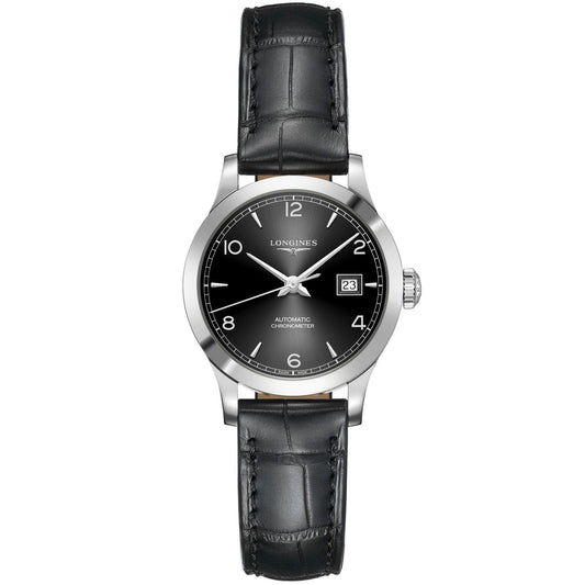 Longines orologio Record collection 30mm nero automatic COSC acciaio L2.321.4.56.2