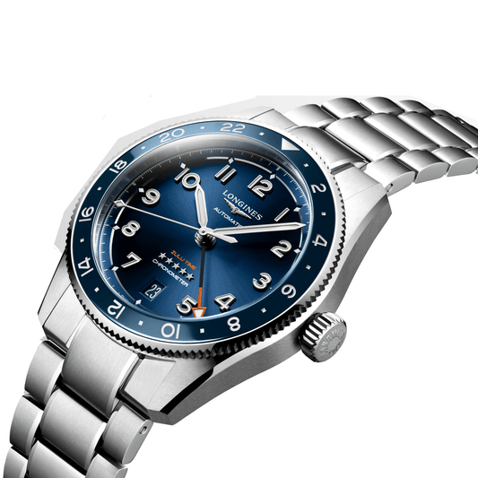 Longines orologio Spirit 39mm blu automatico acciaio L3.802.4.93.6