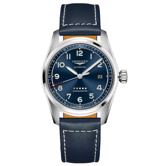 Longines orologio Spirit 40mm blu automatico acciaio L3.810.4.93.0