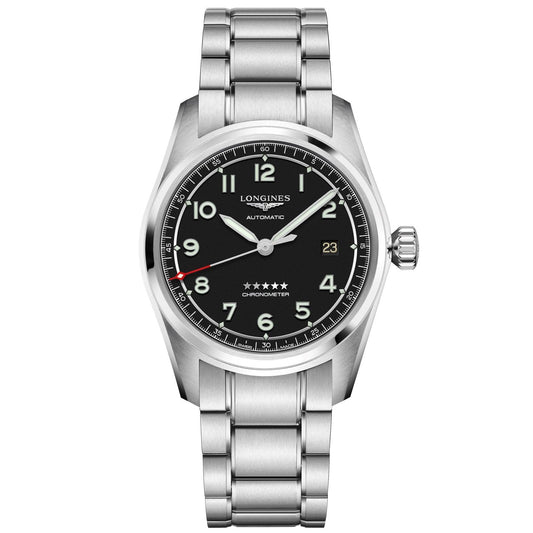 Longines orologio Spirit 40mm nero automatico acciaio L3.810.4.53.6