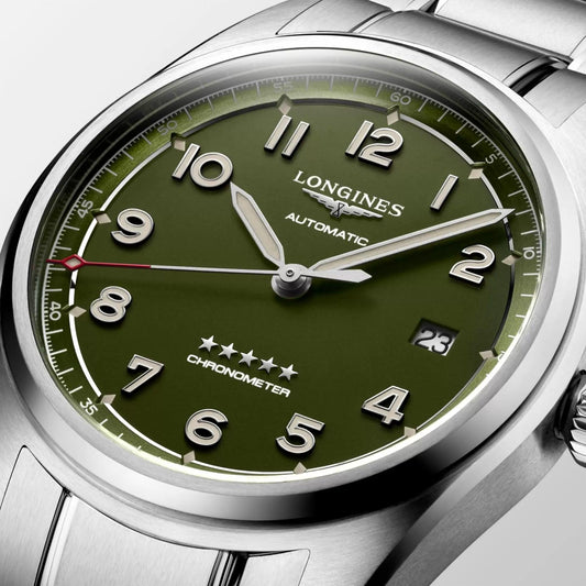 Longines orologio Spirit 40mm verde matt automatico acciaio L3.810.4.03.6