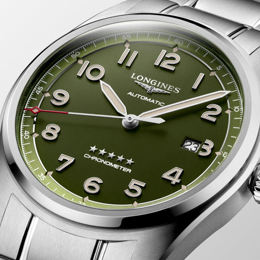 Longines orologio Spirit 42mm verde matt automatico acciaio L3.811.4.03.6