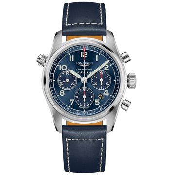 Longines orologio Spirit cronografo 42mm blu automatico acciaio L3.820.4.93.0