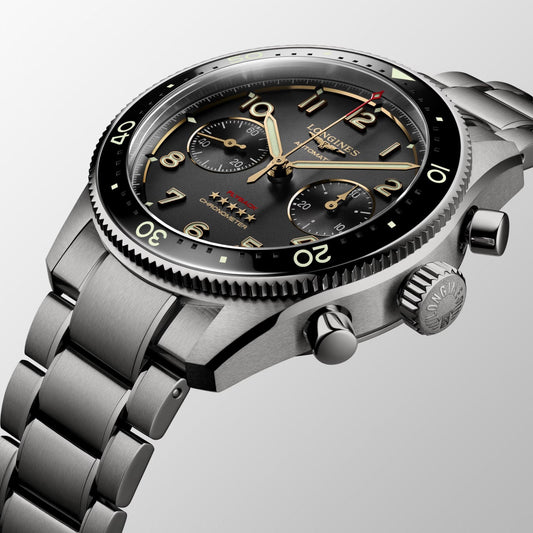 Longines orologio Spirit Flyback 42mm antracite automatico titanio L3.821.1.53.6