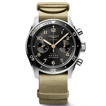 Longines orologio Spirit Flyback 42mm nero automatico acciaio L3.821.4.53.9