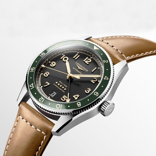 Longines orologio Spirit Zulu Time 39mm antracite automatico acciaio L3.802.4.63.2