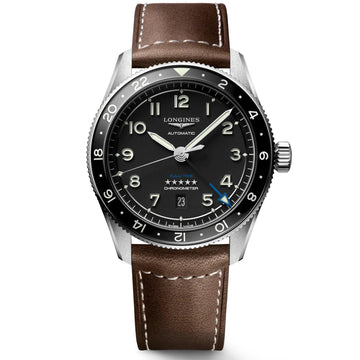 Longines orologio Spirit Zulu Time 42mm nero automatico acciaio L3.812.4.53.2