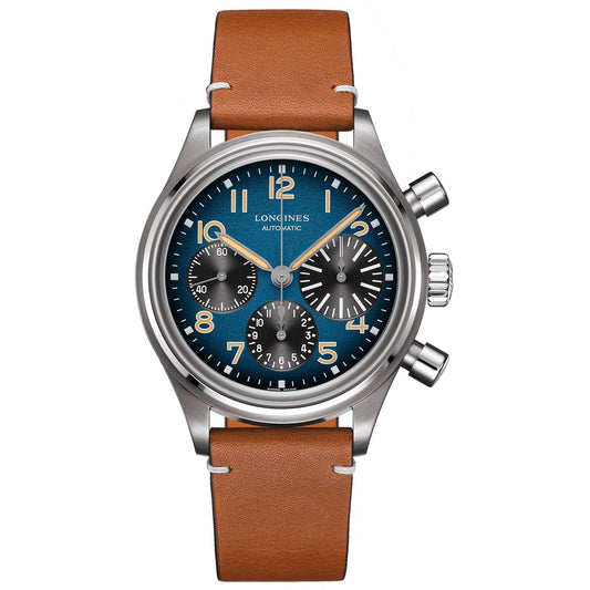 Longines orologio The Longines Avigation BigEye 41mm petrolio cronografo automatico titanio L2.816.1.93.2