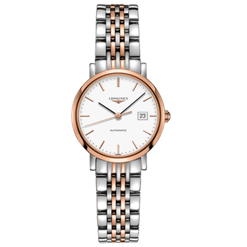 Longines orologio The Longines Elegant Collection 29mm oro rosa 18kt bianco mat automatico acciaio L4.310.5.12.7