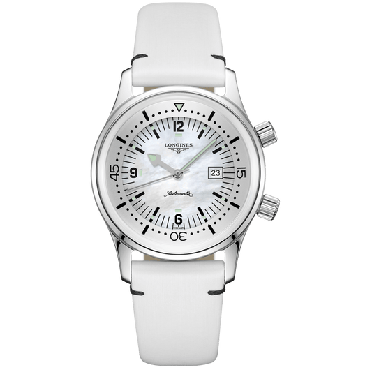 Longines orologio The Longines Legend Diver Watch 36mm madreperla automatico acciaio L3.374.4.80.0