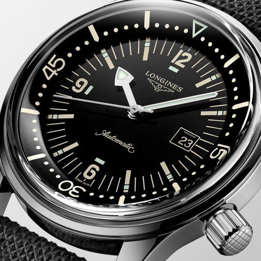 Longines orologio The Longines Legend Diver Watch 36mm nero automatico acciaio L3.374.4.50.0