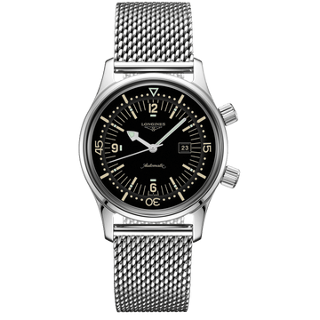 Longines orologio The Longines Legend Diver Watch 36mm nero automatico acciaio L3.374.4.50.6