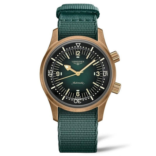 Longines watch The Longines Legend Diver Watch 42mm green automatic bronze titanium L3.774.1.50.2 