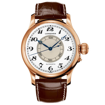 Longines orologio The Longines Weems Second-Setting Watch 47,5mm bianco automatico oro rosa 18kt L2.713.8.13.0