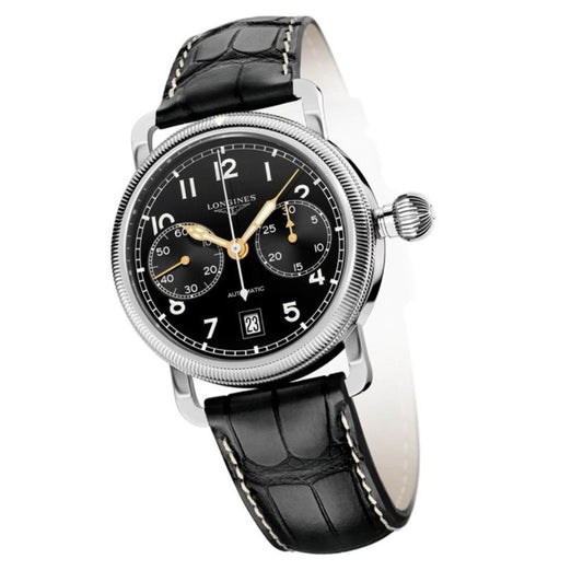 Longines orologio uomo Heritage Avigation Oversize Crown Chronograph 41mm automatico L2.783.4.53.2