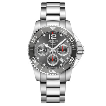 Longines orologio uomo HydroConquest cronografo grigio 41mm automatico acciaio L3.783.4.76.6