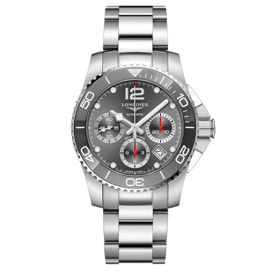 Longines orologio uomo HydroConquest cronografo grigio 41mm automatico acciaio L3.783.4.76.6