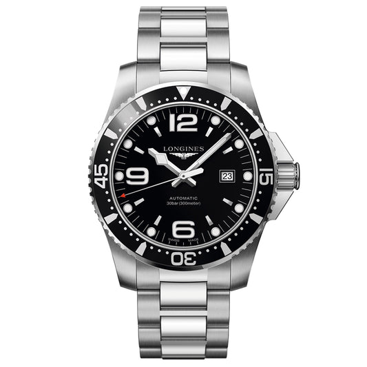 Longines orologio uomo HydroConquest nero 44mm acciaio quarzo L3.841.4.56.6