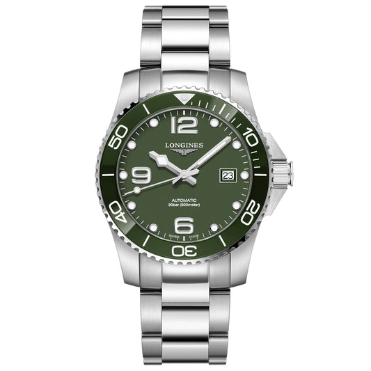 Longines orologio uomo HydroConquest verde 41mm automatico acciaio L3.781.4.06.6