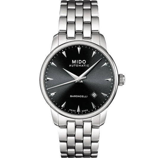 Mido orologio Baroncelli 38mm nero automatico acciaio M8600.4.18.1