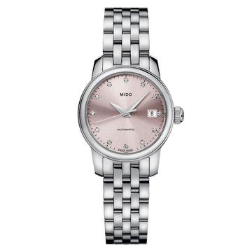 Mido orologio Baroncelli Lady Twenty Five 25mm rosa automatico acciaio M039.007.11.336.00