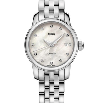 Mido orologio Baroncelli Lady Twenty Five automatico 25mm madreperla e diamanti M039.007.11.106.00