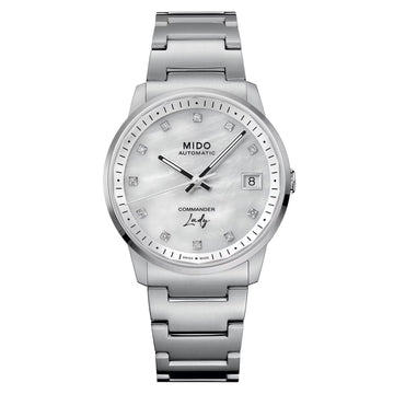 Mido orologio Commander Lady 35mm madreperla diamanti automatico acciaio M021.207.11.106.00