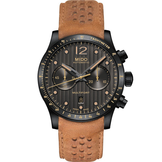 Mido orologio Multifort Chronograph Adventure 44mm antracite automatico acciaio finitura PVD nero M025.627.36.061.10