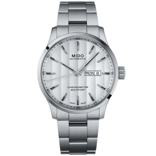 Mido orologio Multifort Chronometer 1 COSC 42mm bianco automatico acciaio M038.431.11.031.00