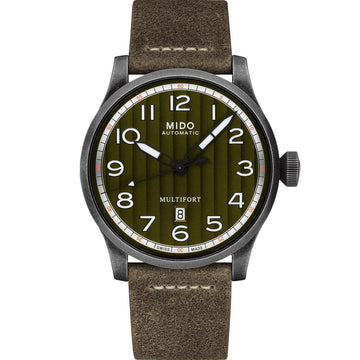 Mido orologio Multifort Escape 44mm kaki automatico acciaio finitura PVD nero anticato sabbiato M032.607.36.090.00