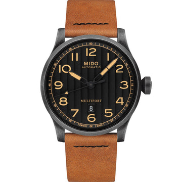 Mido orologio Multifort Escape Horween Special Edition 44mm nero automatico acciaio finitura PVD nero anticato sabbiato M032.607.36.050.99