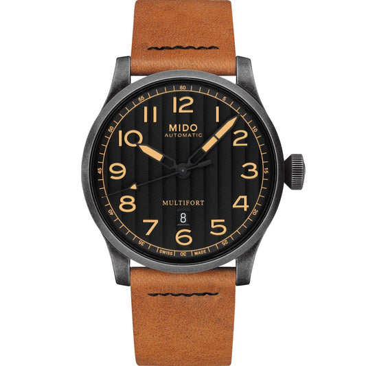 Mido orologio Multifort Escape Horween Special Edition 44mm nero automatico acciaio finitura PVD nero anticato sabbiato M032.607.36.050.99