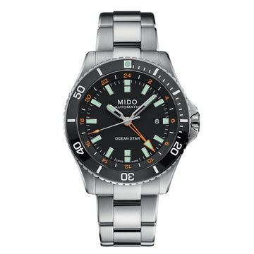 Mido orologio Ocean Star Captain GMT 44mm nero automatico acciaio M026.629.11.051.01