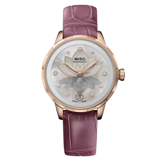 Mido orologio Rainflower Night 34mm madreperla diamanti automatico acciaio finitura PVD oro rosa M043.207.36.106.00