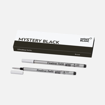 Montblanc 2 refill per fineliner punta B Mystery Black nero 128247