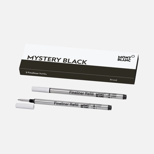 Montblanc 2 refill per fineliner punta B Mystery Black nero 128247