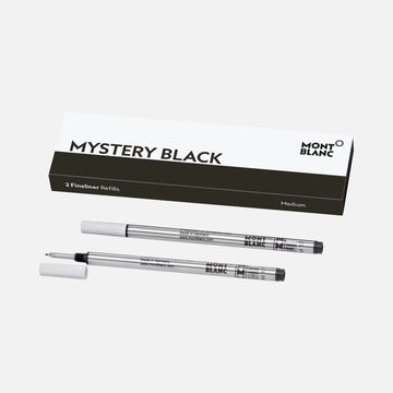 Montblanc 2 refill per fineliner punta M Mystery Black nero 128246