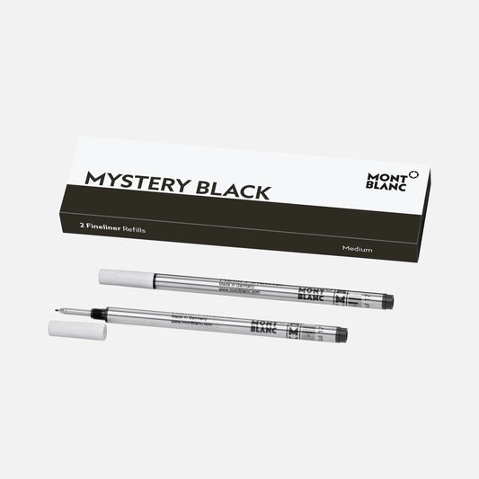 Montblanc 2 refill per fineliner punta M Mystery Black nero 128246