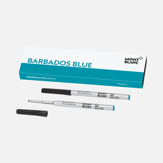 Montblanc 2 refill per penna a sfera (M) Barbados Blue (blu caraibi) 128219
