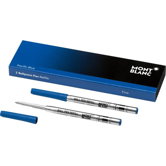 Montblanc 2 Ballpoint Pen Refills F Point Pacific Blue 116212