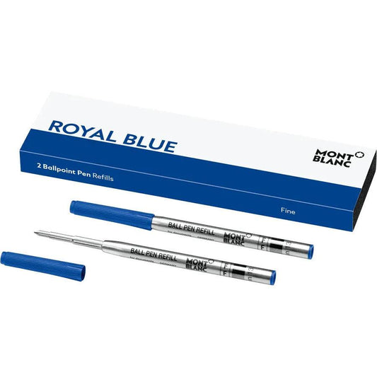 Montblanc 2 Ballpoint Pen Refills F Point Royal Blue 128213